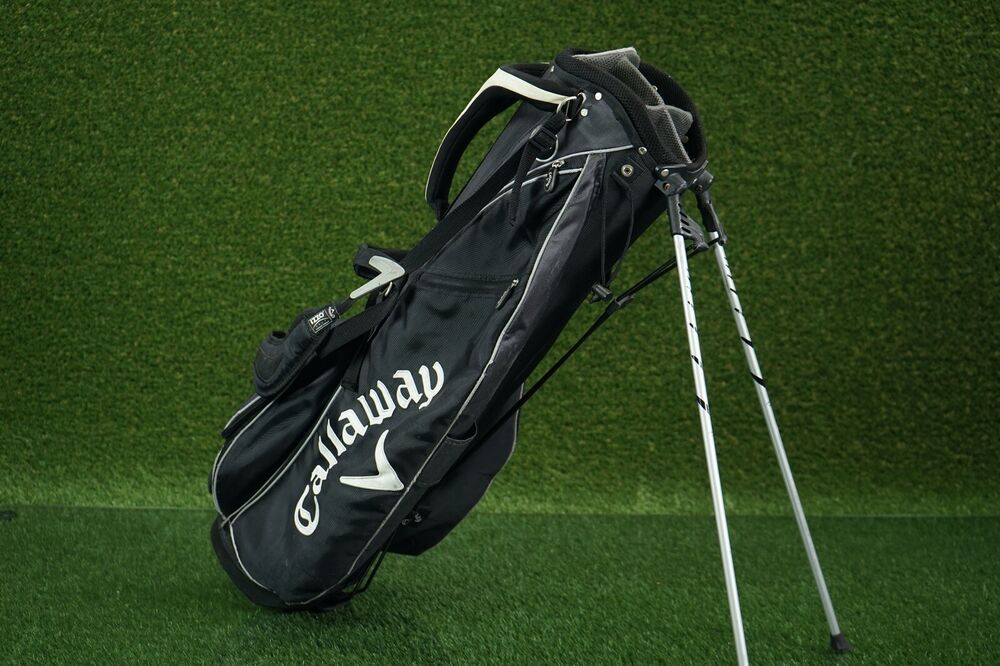 CALLAWAY 5WAY DIVIDER GOLF STAND BAG W/ DOUBLE CARRY STRAP, BLACK