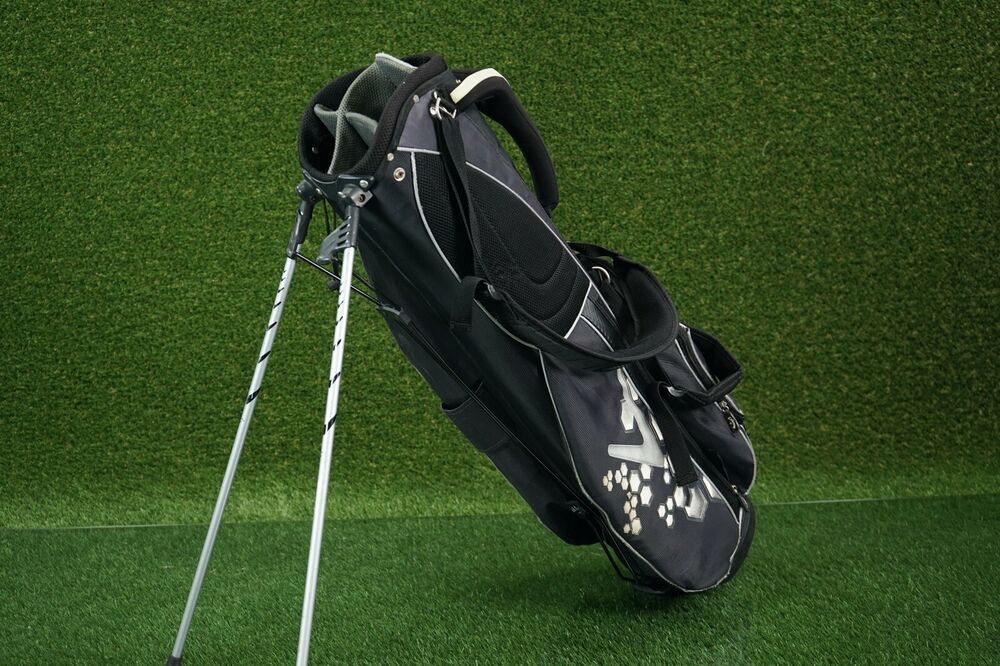 CALLAWAY 5WAY DIVIDER GOLF STAND BAG W/ DOUBLE CARRY STRAP, BLACK