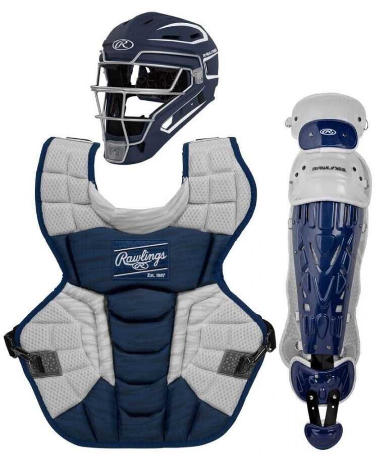 Rawlings Velo 2.0 Adult 16+ Baseball Catchers Gear Set NOCSAE Navy