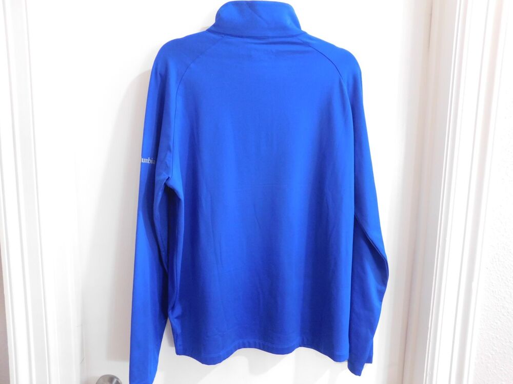 Columbia Golf OMNIWICK Picker Polo Quarter Zip Pullover, Blue, Large