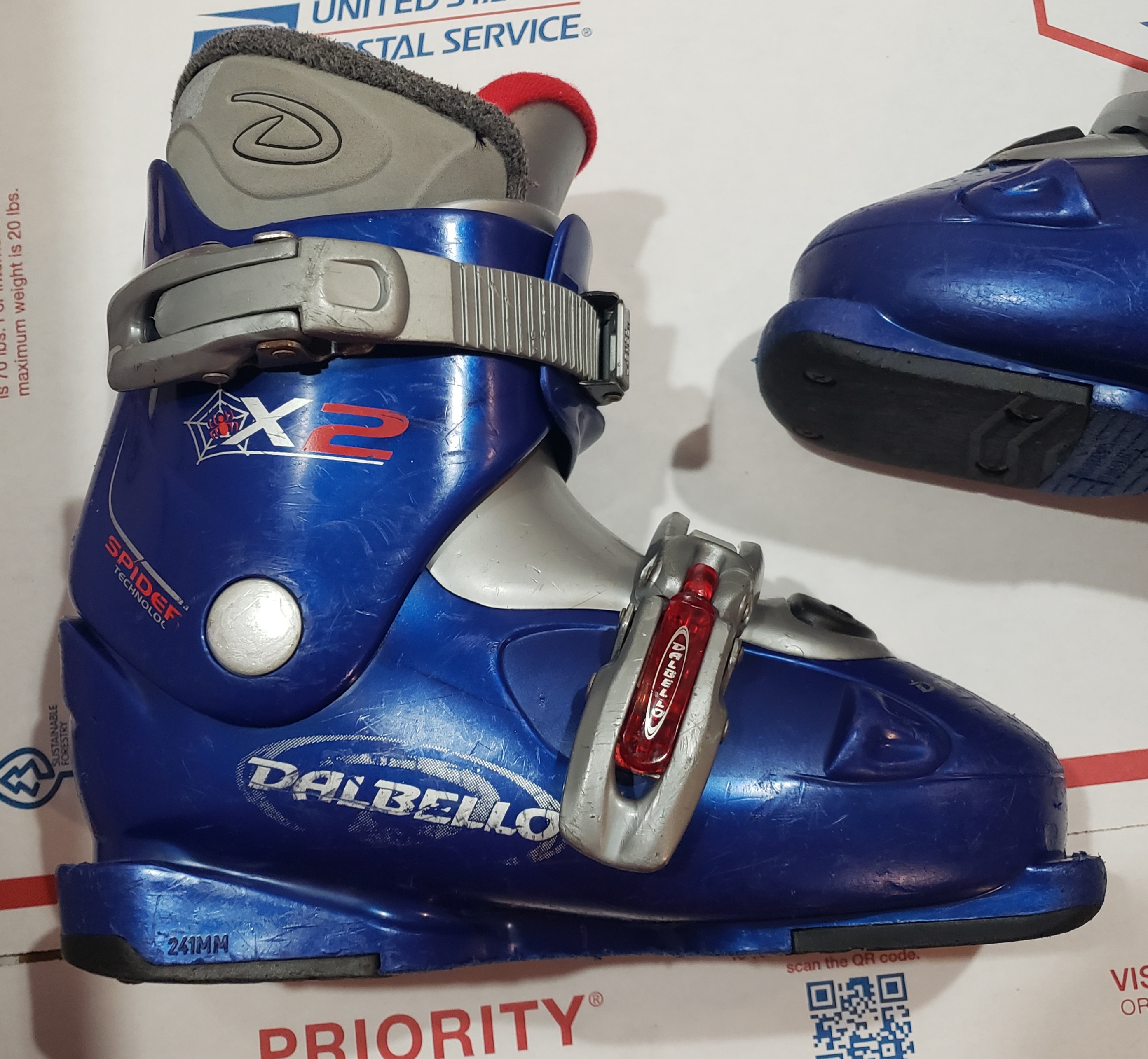 Kid's Dalbello Spider X2 Ski Boots YOUTH Size 11.5/Mondo 19.5 /241mm*PREOWNED* Washed/CLEAN