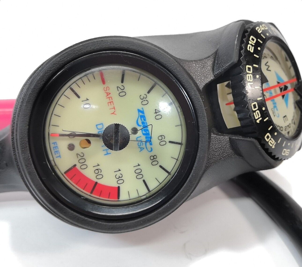 NEW Zeagle Scuba Dive Computer 3 Gauge Console Pressure Depth Compass