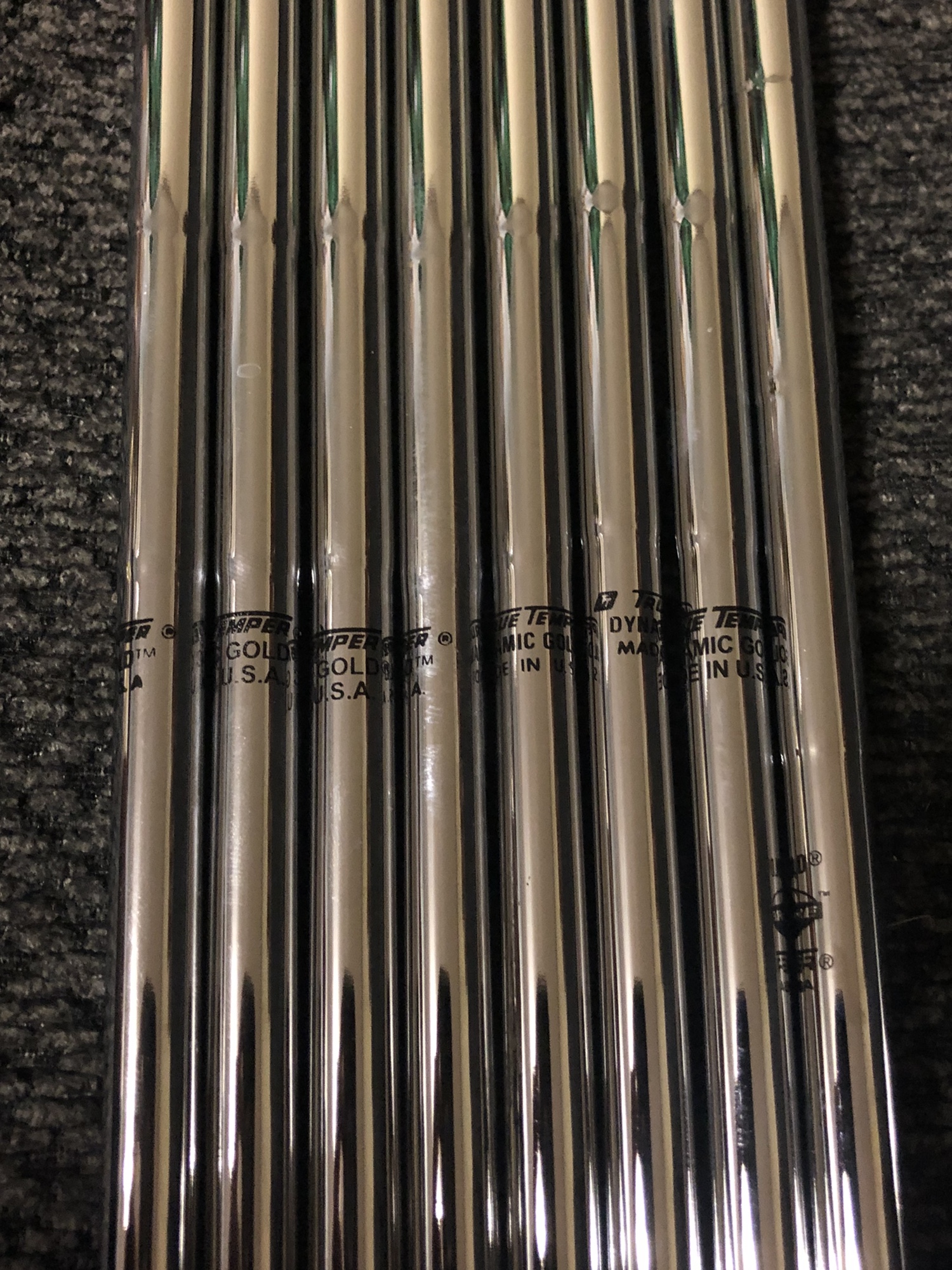 TRUE TEMPER DYNAMIC GOLD .355" TAPER IRON GOLF SHAFT X100 FLEX LOT OF