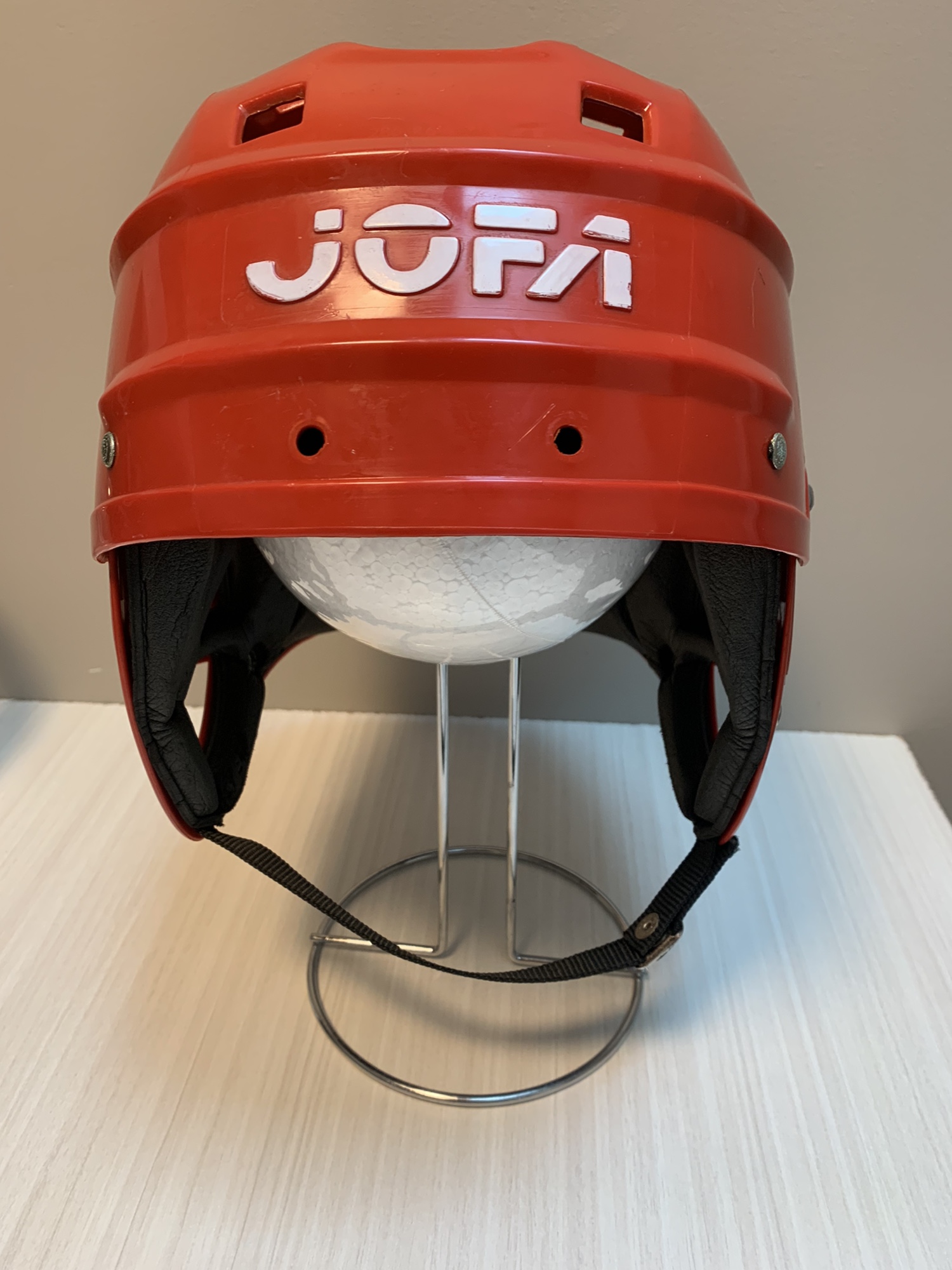 Jofa Vintage Red Hockey Helmet Made In Sweden 1980s Used Goalie Combo