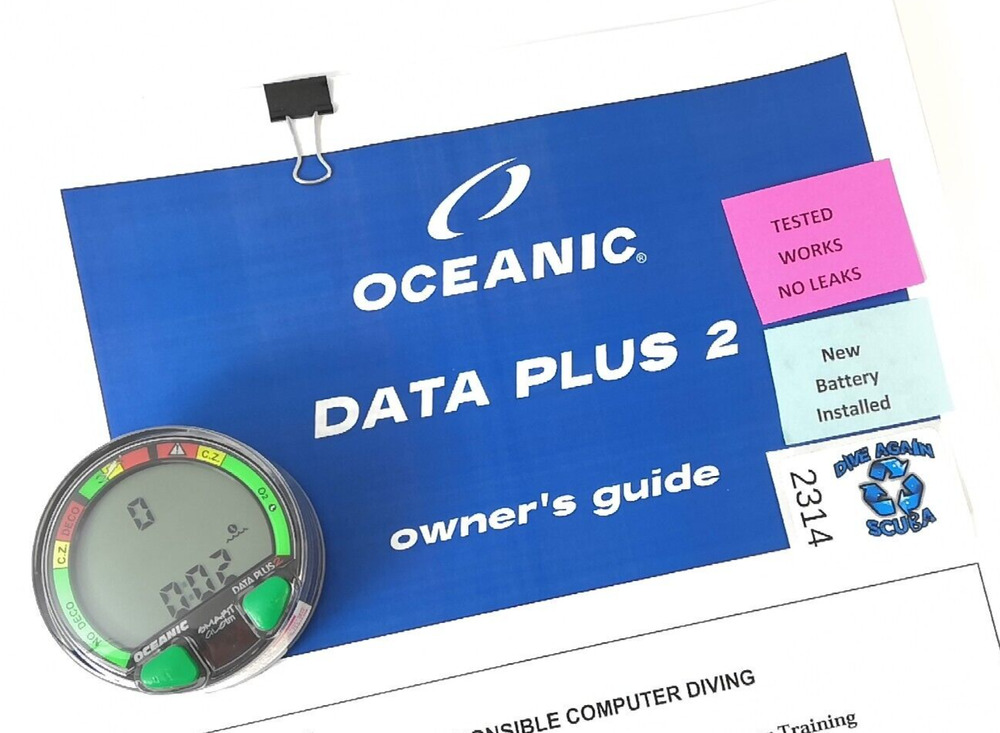 Oceanic Data Plus 2 Air & Nitrox 2 Button Puck Scuba Dive Computer