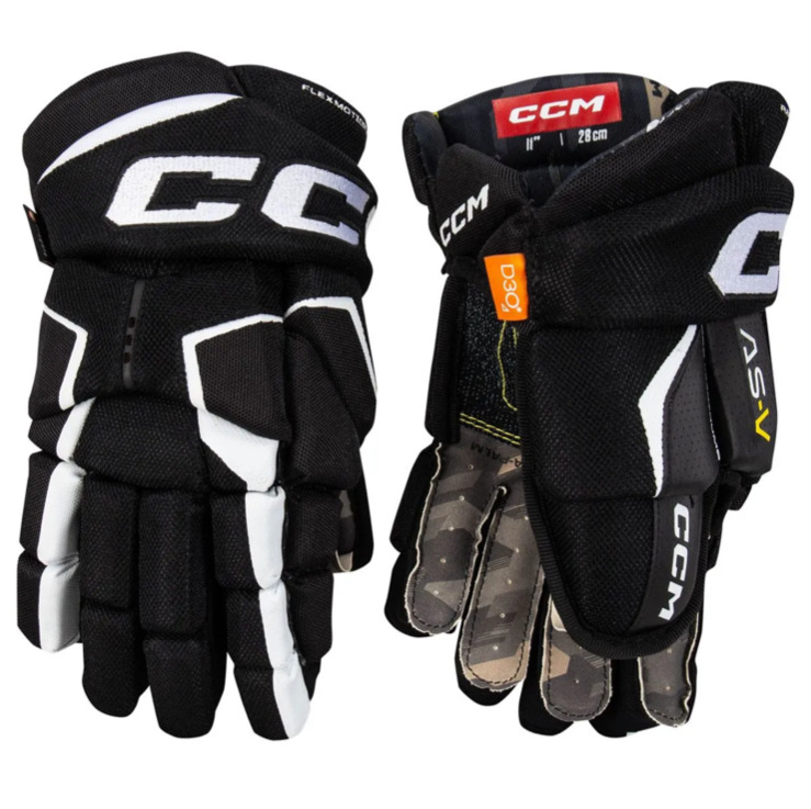 New 140 CCM Tacks ASV AS5 Ice Hockey Gloves Junior Size 10" Black