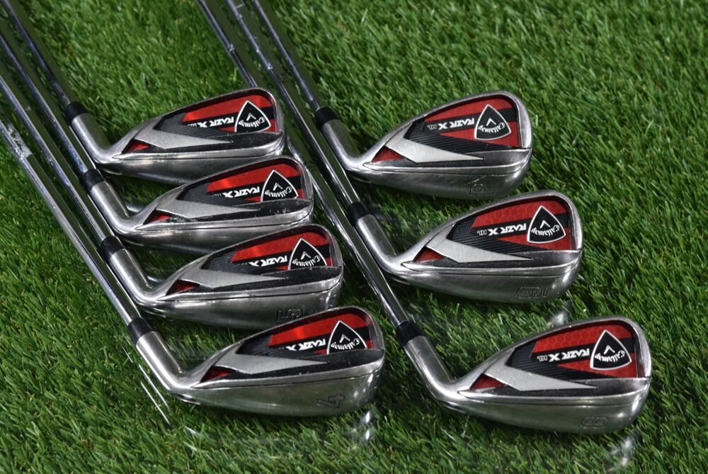 CALLAWAY GOLF RAZR X HL IRON SET 4P W/ DYNAMIC GOLD S300 STIFF STEEL