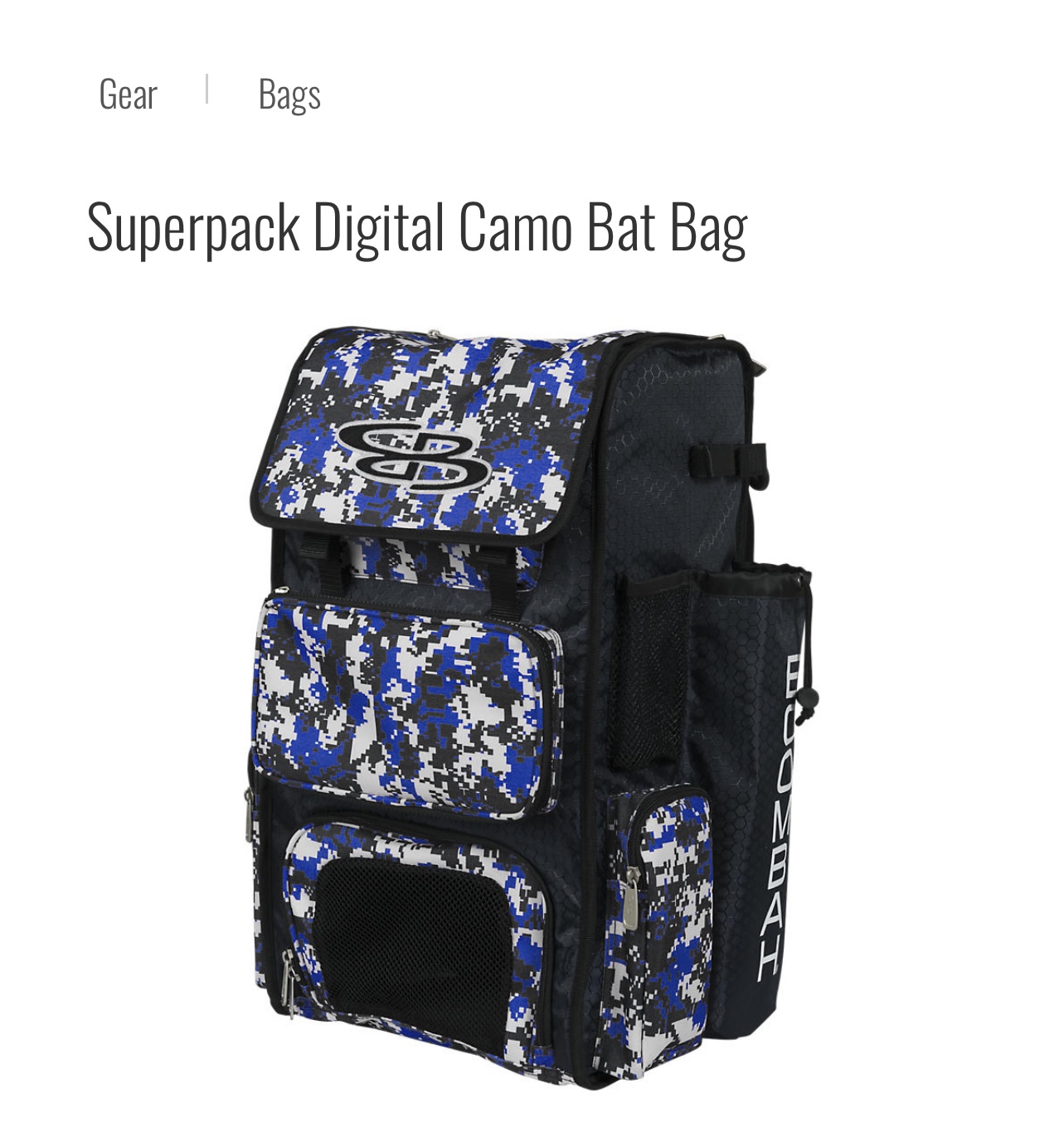 Boombah Superpack Digital Camo Baseball/Softball Bat Bag SidelineSwap
