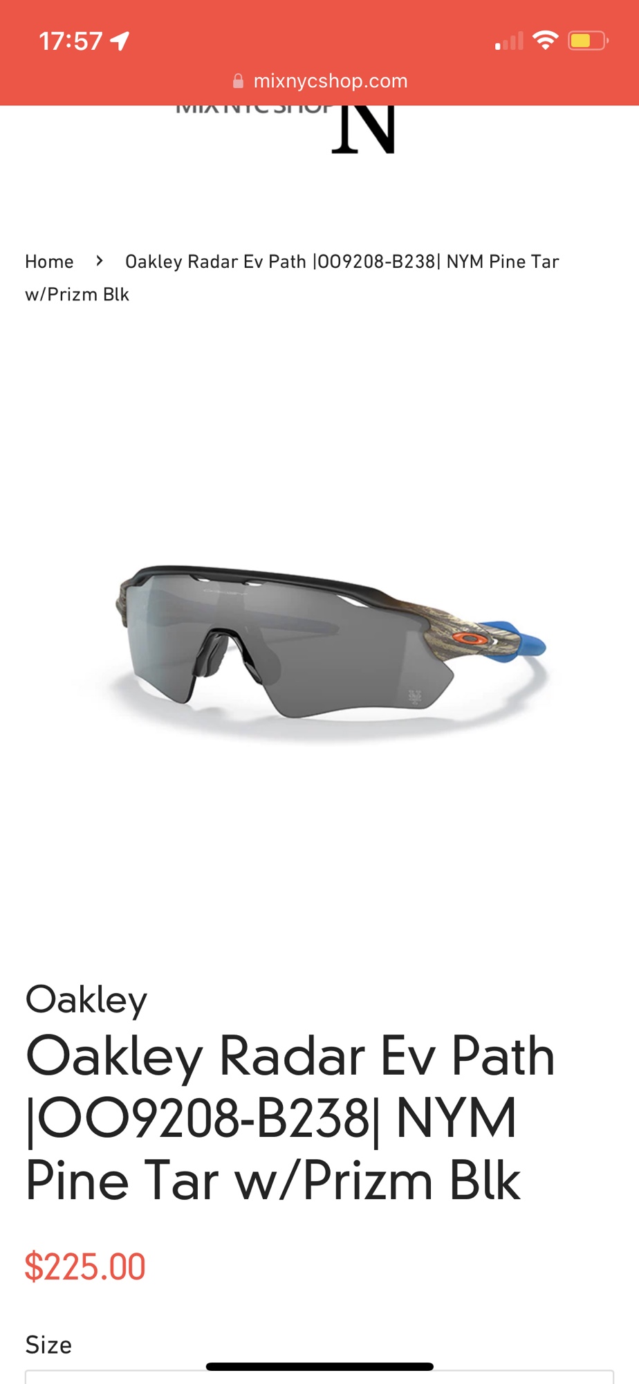 New York Mets Oakley Radar EV Path Pine Tar Sunglasses SidelineSwap