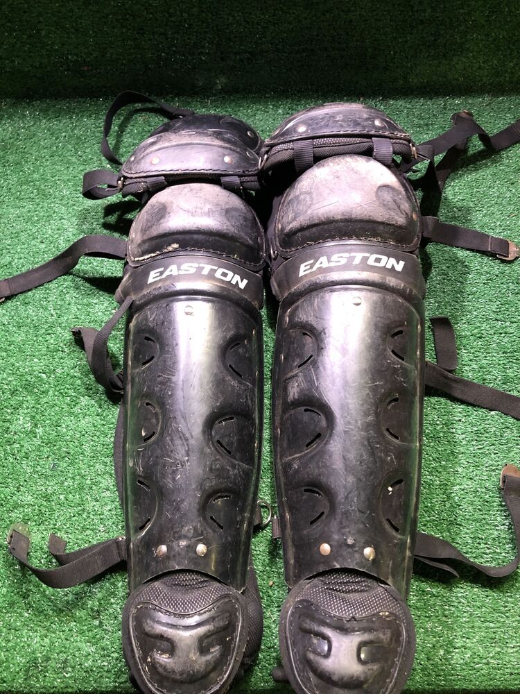 Black Easton 16" Catcher's Shin Guards SidelineSwap
