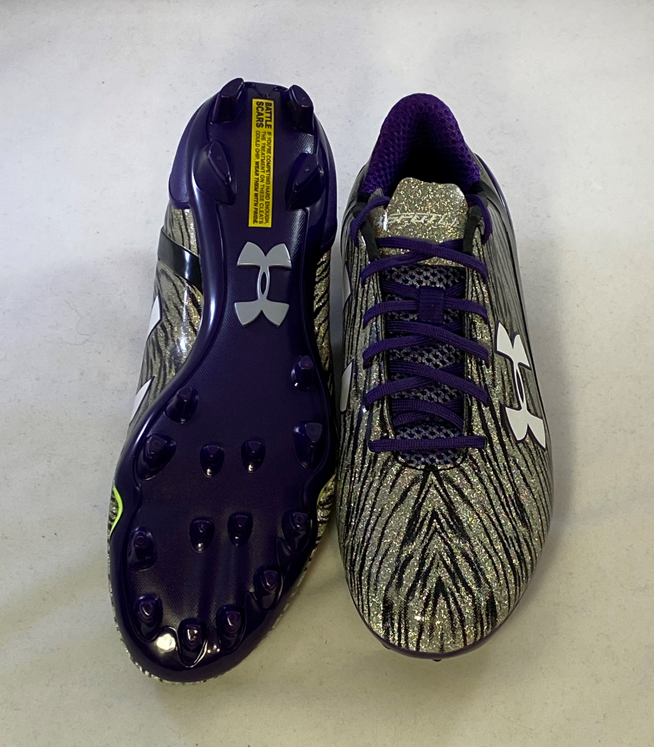 Under Armour UA Spotlight MC "Purple Zebra" Men's Size 11 Football