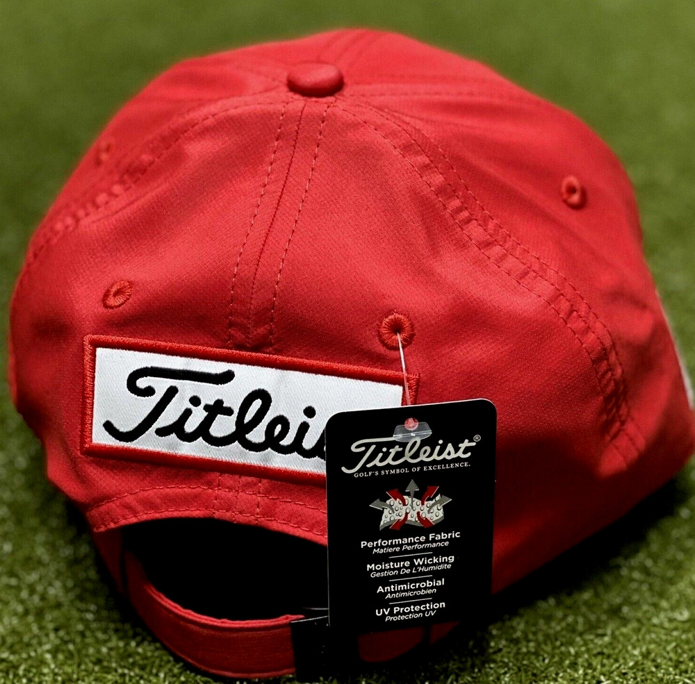 Titleist Men's Tour Performance Staff Golf Hat Cap Red/White New 80210