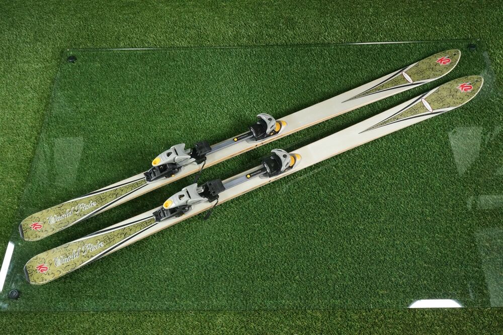 K2 WORLD PISTE TELEMARK 187CM SKIS W/ DIAMIR FRITSCHI SWISS FREERIDE