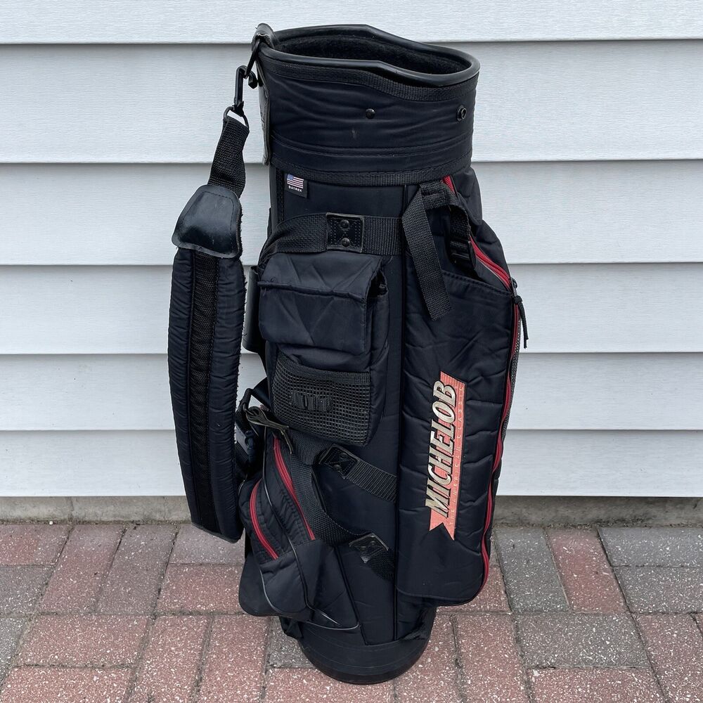 Vintage Datrek Michelob The American Classic Golf Cart Bag Black White