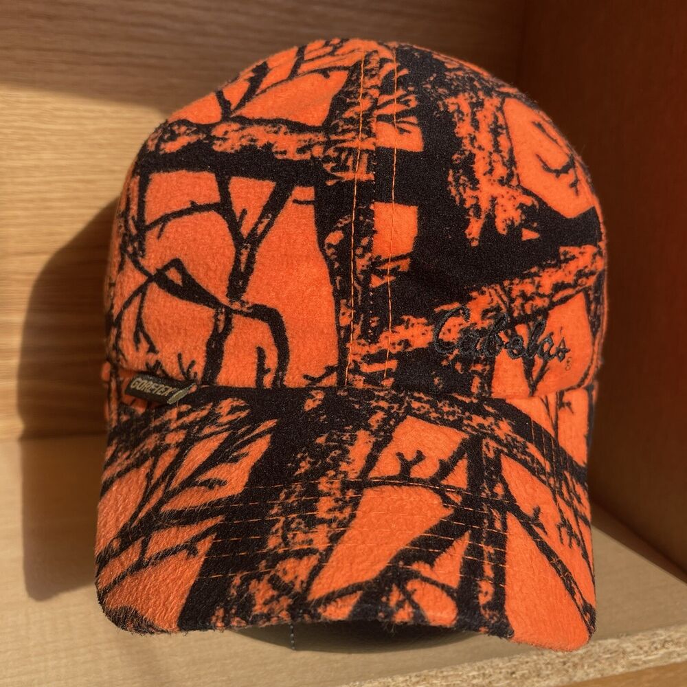 blaze orange cap with ear flaps