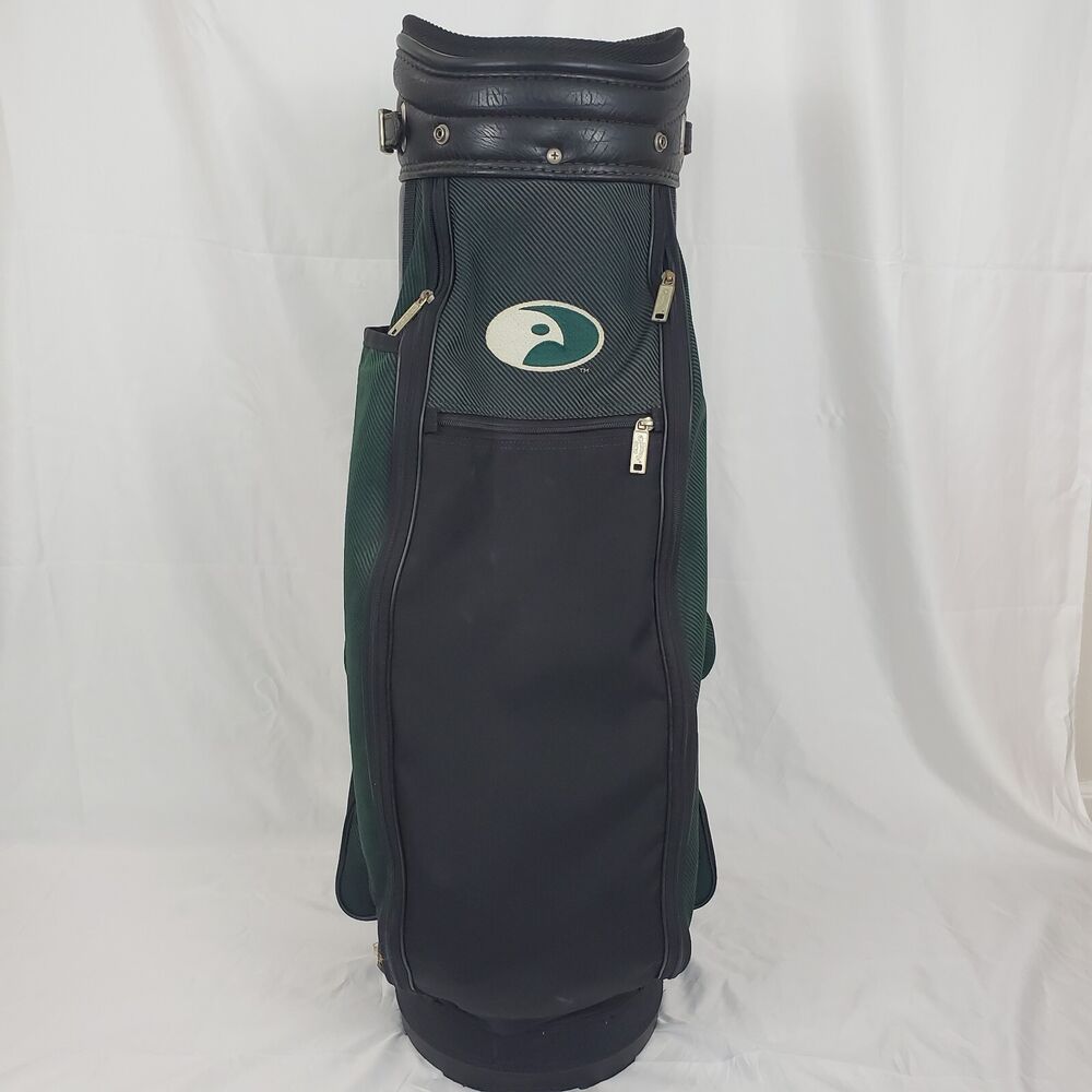 Vintage Callaway Hawkeye Golf Cart Bag Dark Green Black 6 Way 9 Zip W