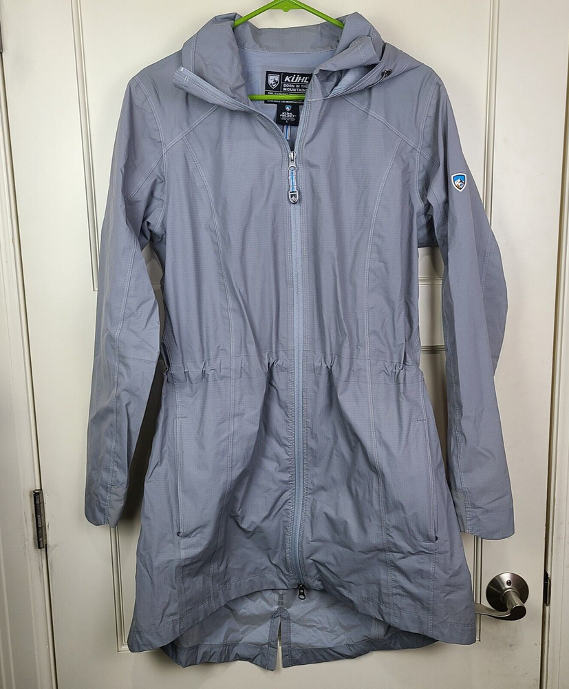Kuhl Project Jetstream Packable Trench Coat Full Zip Rain Jacket Gray Women's L SidelineSwap