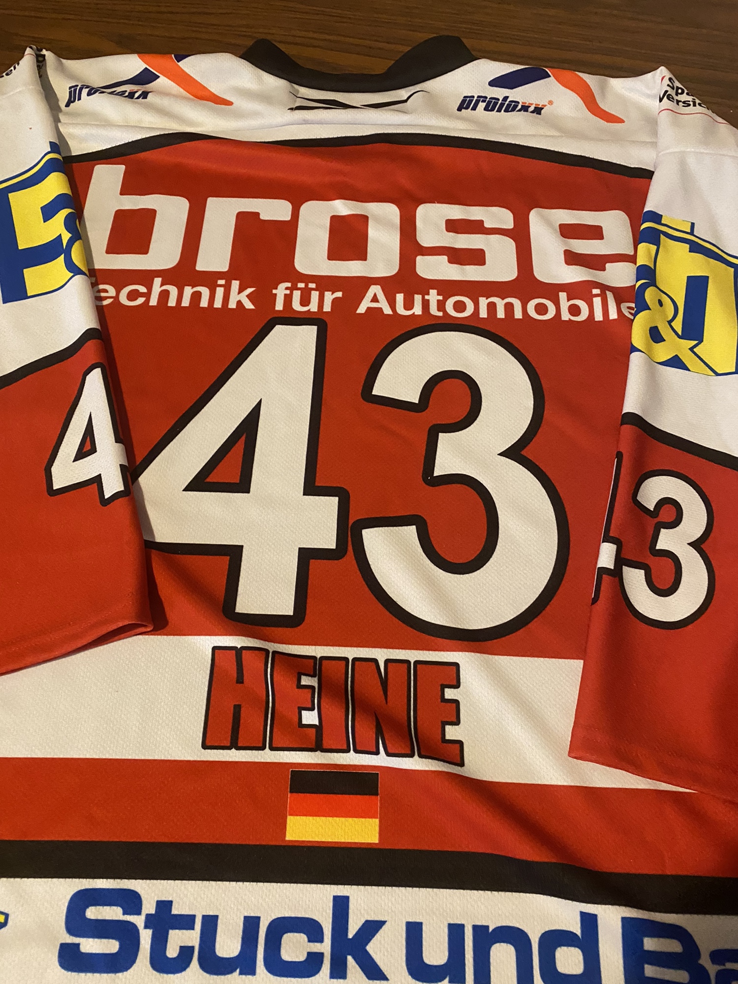 German Hockey Eispiraten Torsten Heine Game Worn Jersey SidelineSwap