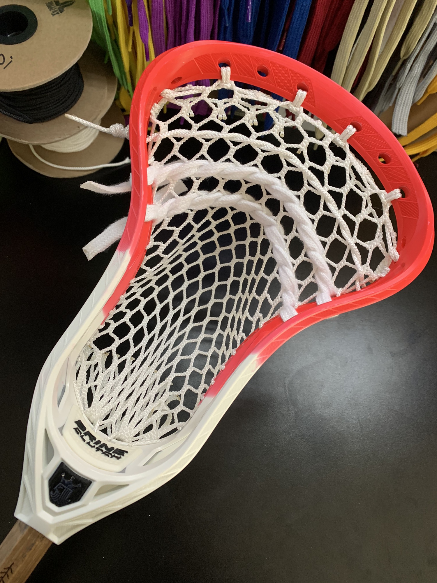 New Brine Clutch 4X Lacrosse Head Strung w/ Semi Soft Mesh And Mid