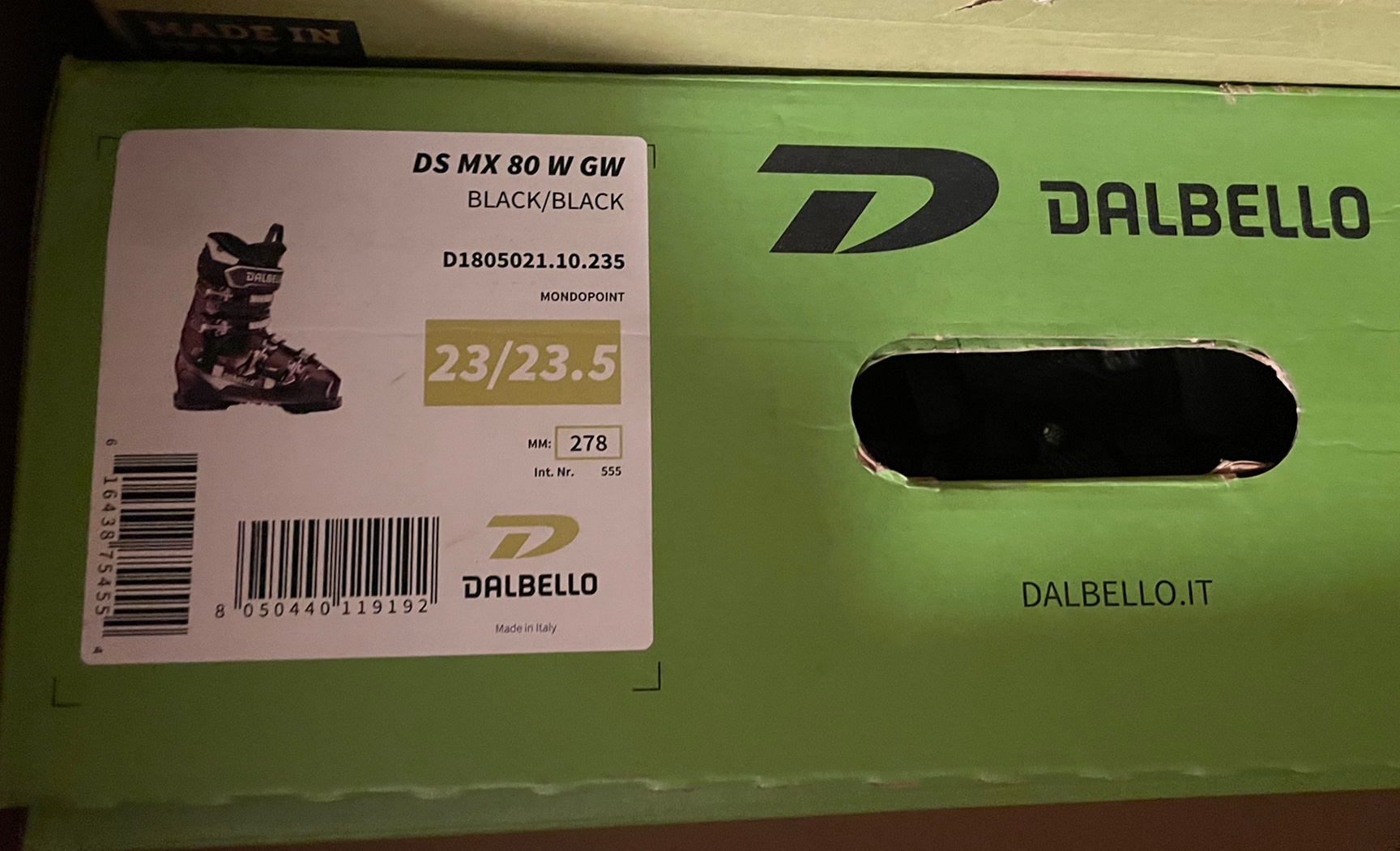 New Dalbello DS MX 80 W GW Women’s Grip Walk Ski Boots Size 6 / Mondo