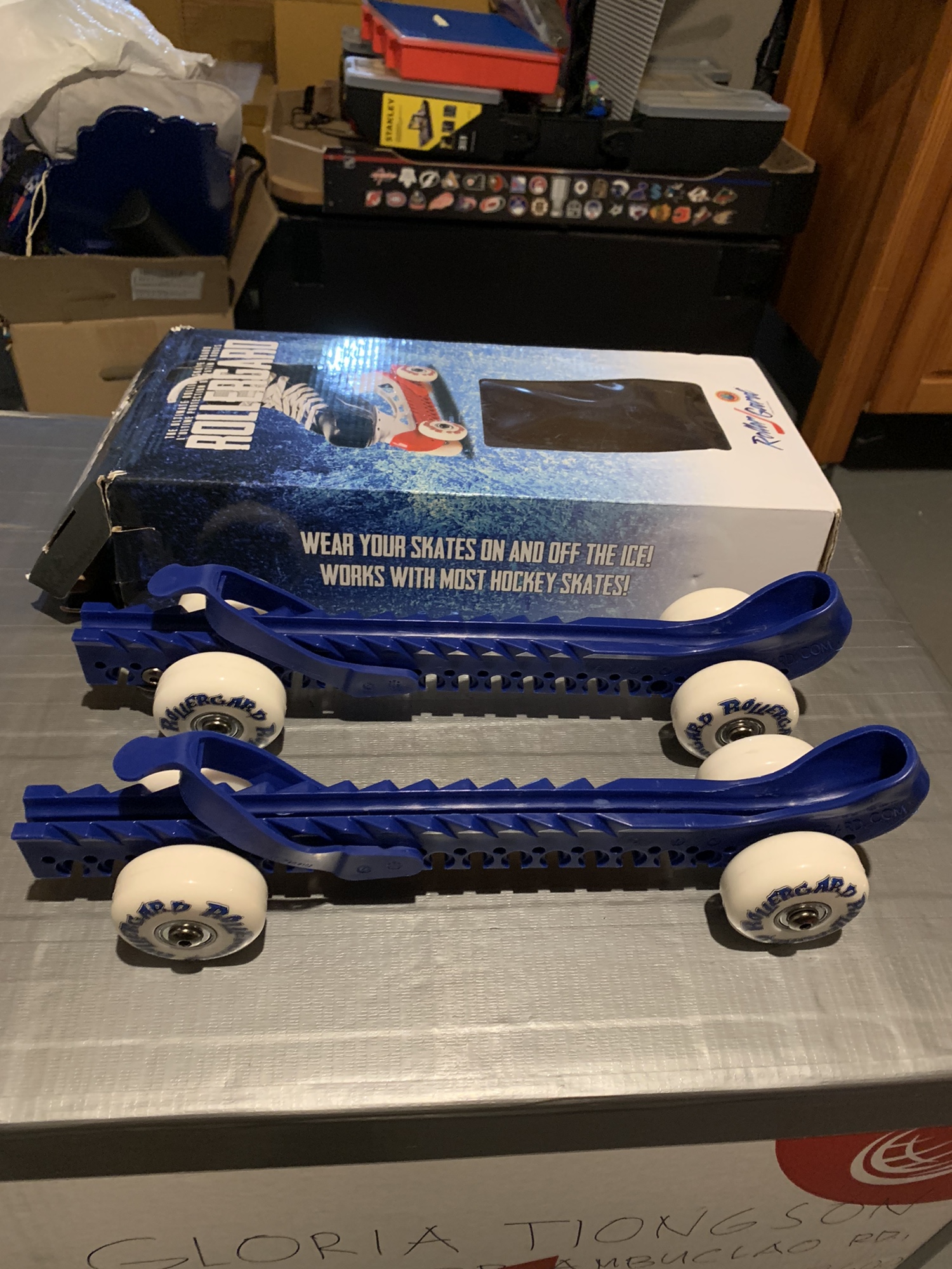 Rollergard Blue Skate Guards With Roller Wheels SidelineSwap