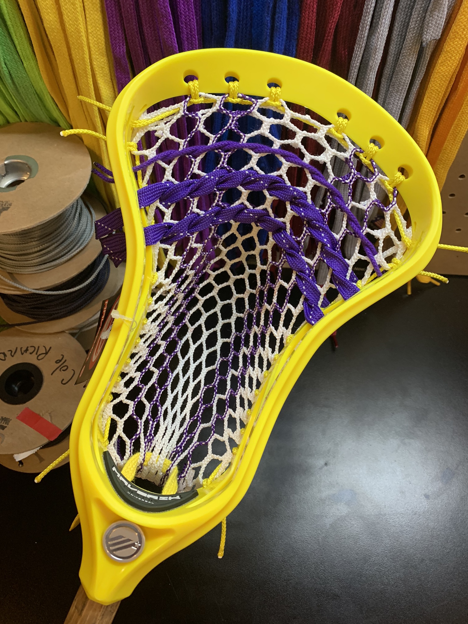 NEW Custom Strung Maverik Optik U Mens Lacrosse Stick Head W/ Semisoft Memory mesh & Midlow