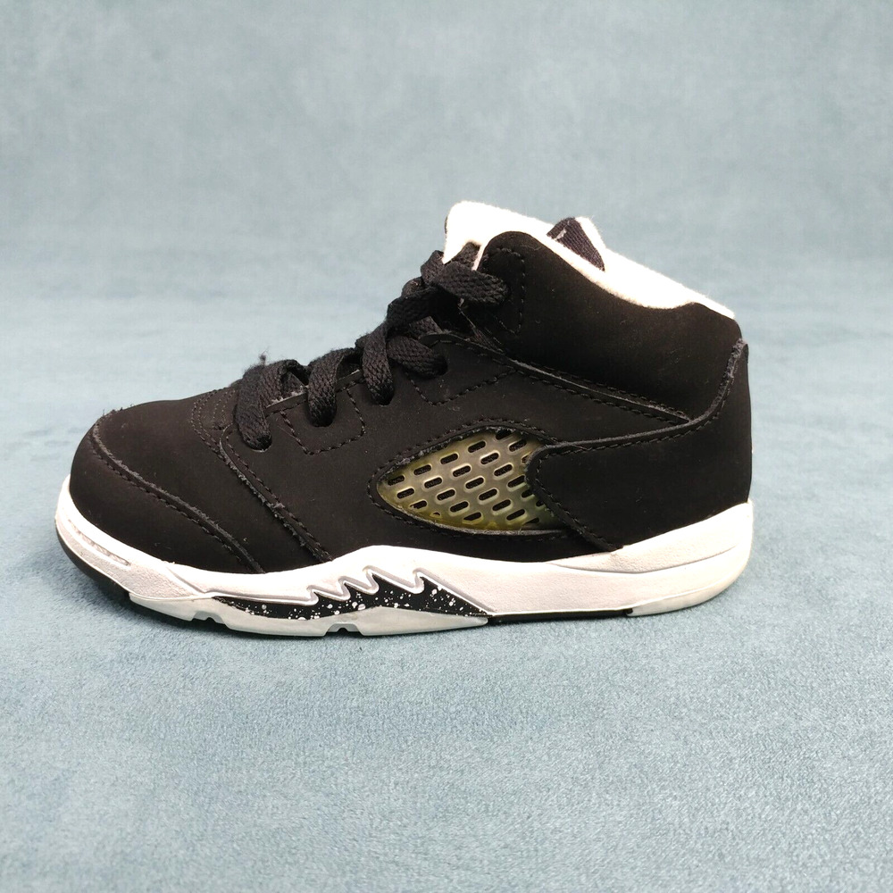 Nike Air Jordan Retro 5 Boys Toddler Shoes Size 8C Black White Oreo
