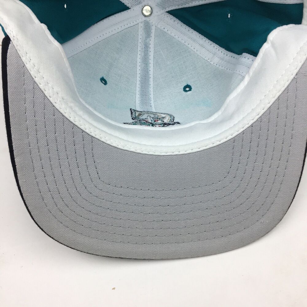 Vintage 90s Seattle Mariners New Era Snapback Hat Cap Teal Pro Model