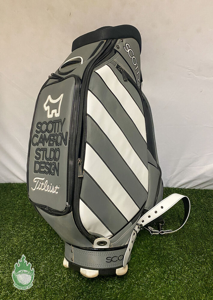 Used Titleist Scotty Cameron Junkyard Dog Golf Staff Bag 6Way White/Gray SidelineSwap