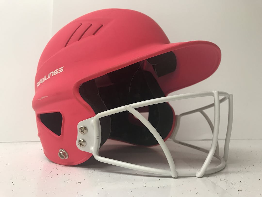 Used Rawlings Helmet With Mask Sm Standard Baseball And Softball