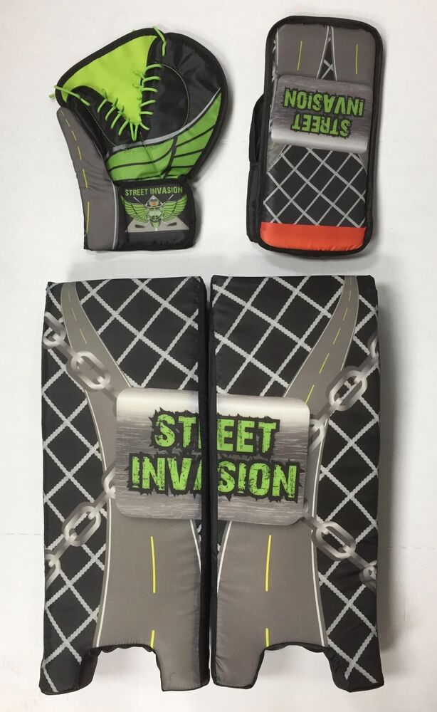 New Street Invasion junior street 21" pads/gloves set hockey goalie