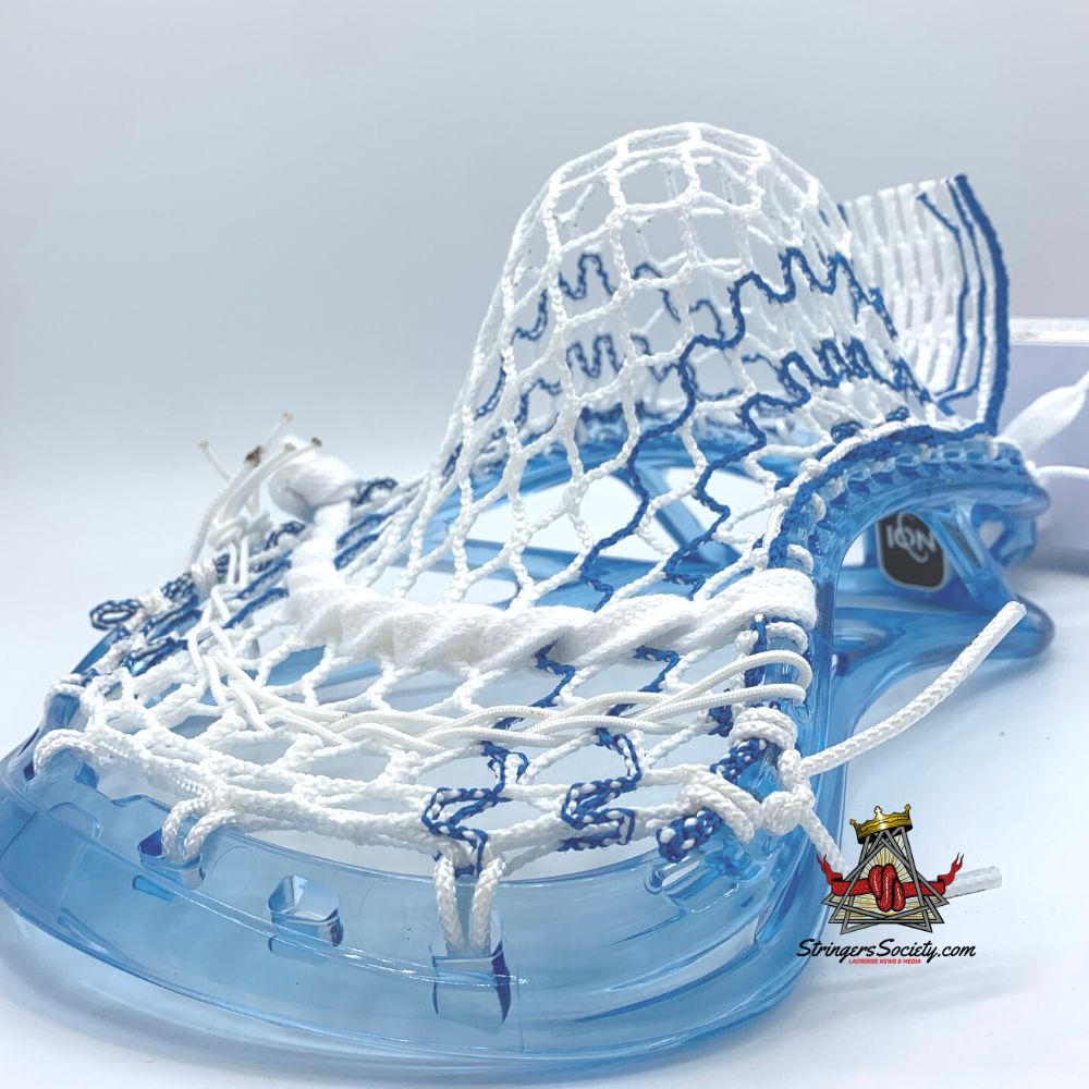 Blue ECD Ion Lacrosse Head with Hero 3.0 Lacrosse Mesh SidelineSwap