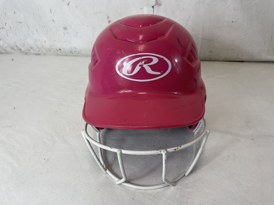 Used Rawlings Cftbhr1 Softball Batting Helmet W Mask 6 1 4 6 7 8