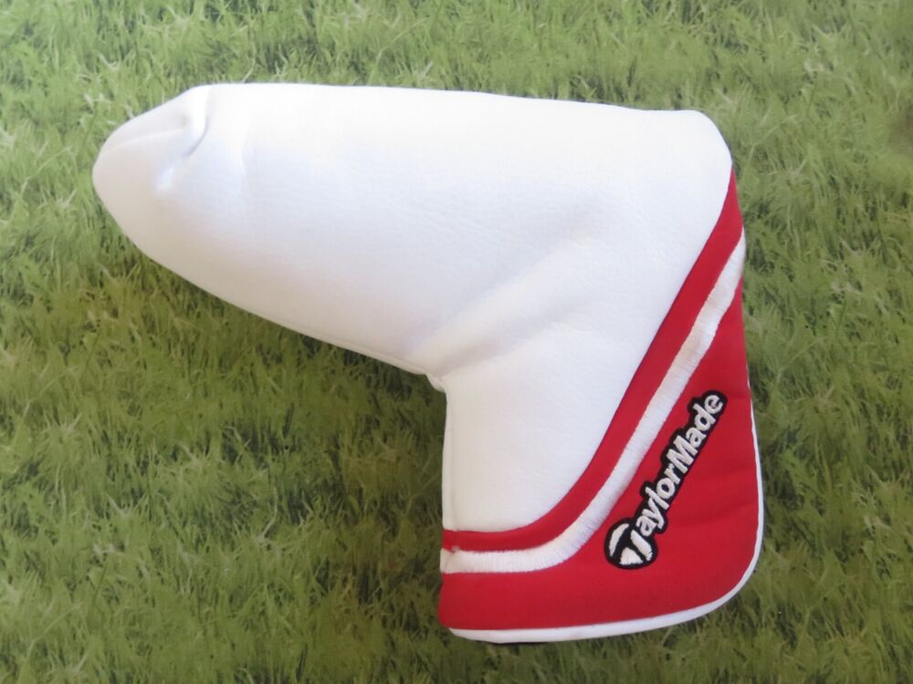NEW * TaylorMade WHITE SMOKE Blade Putter Headcover White Red