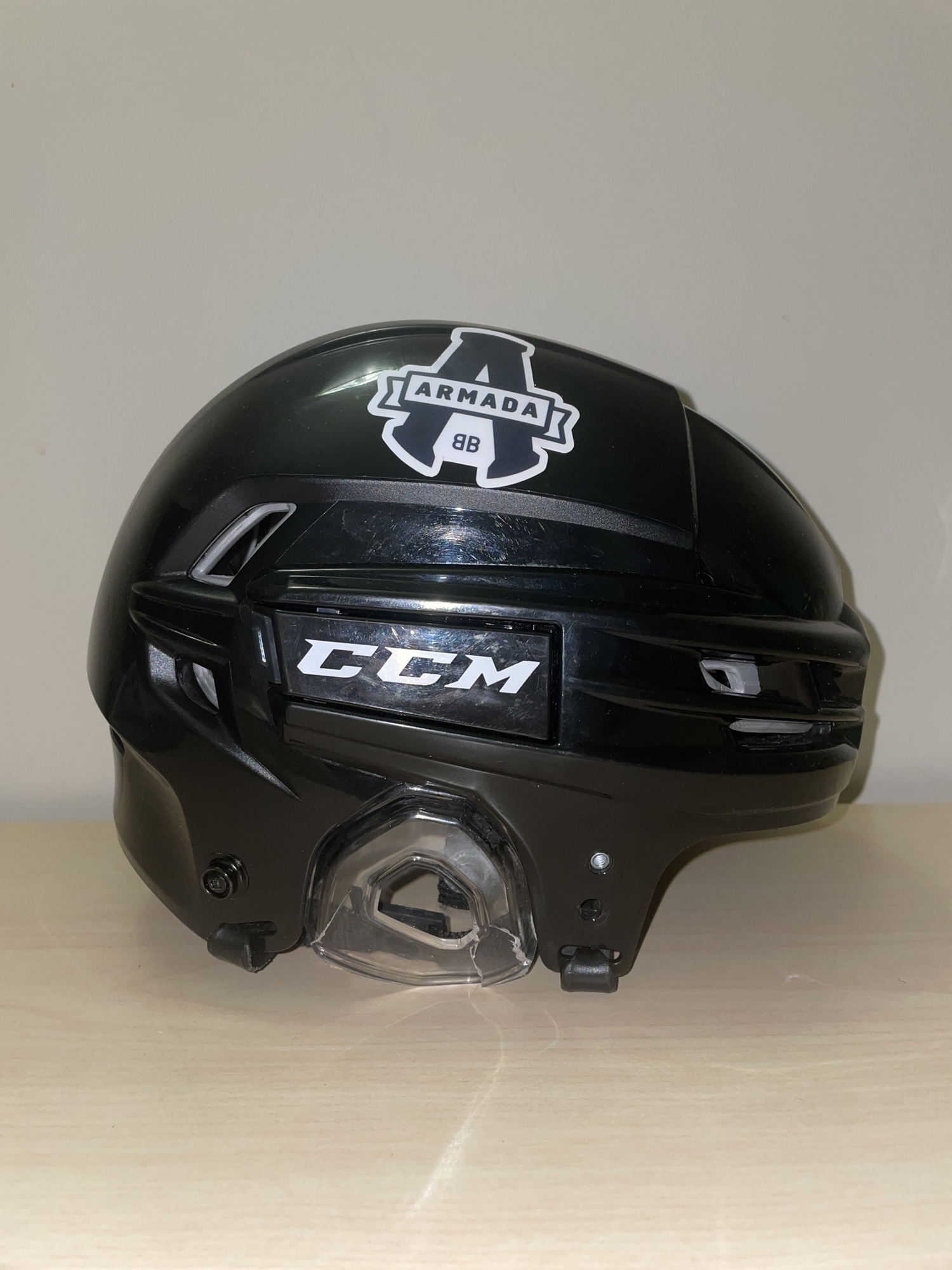 Used Medium CCM Tacks 910 Helmet From the Armada in the QMJHL