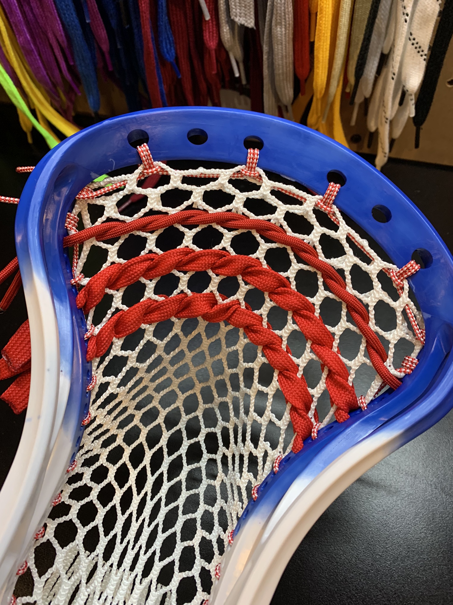 NEW Lacrosse head CUSTOM strung with semisoft mesh & mid pocket