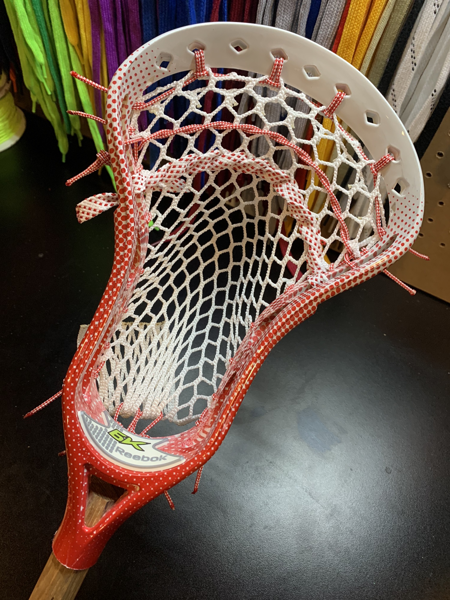NEW Reebok 6K Lacrosse Head CUSTOM Strung With Semisoft Mesh & Mid