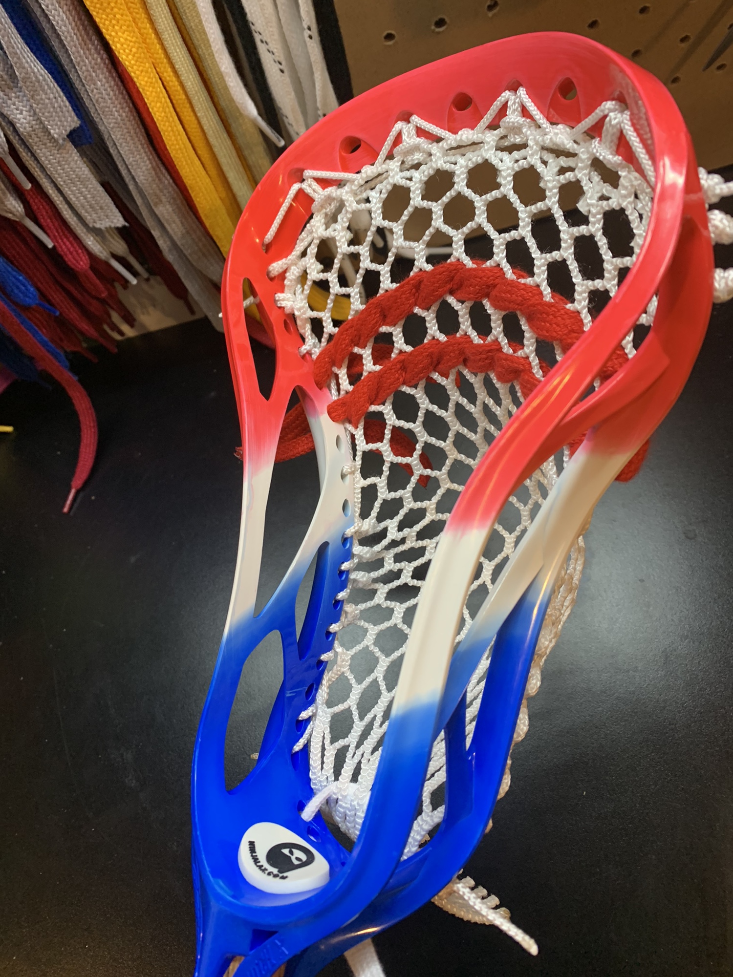 NEW CUSTOM STRUNG USATHEMED Brine Clutch X lacrosse head w/ semisoft mesh and mid pocket
