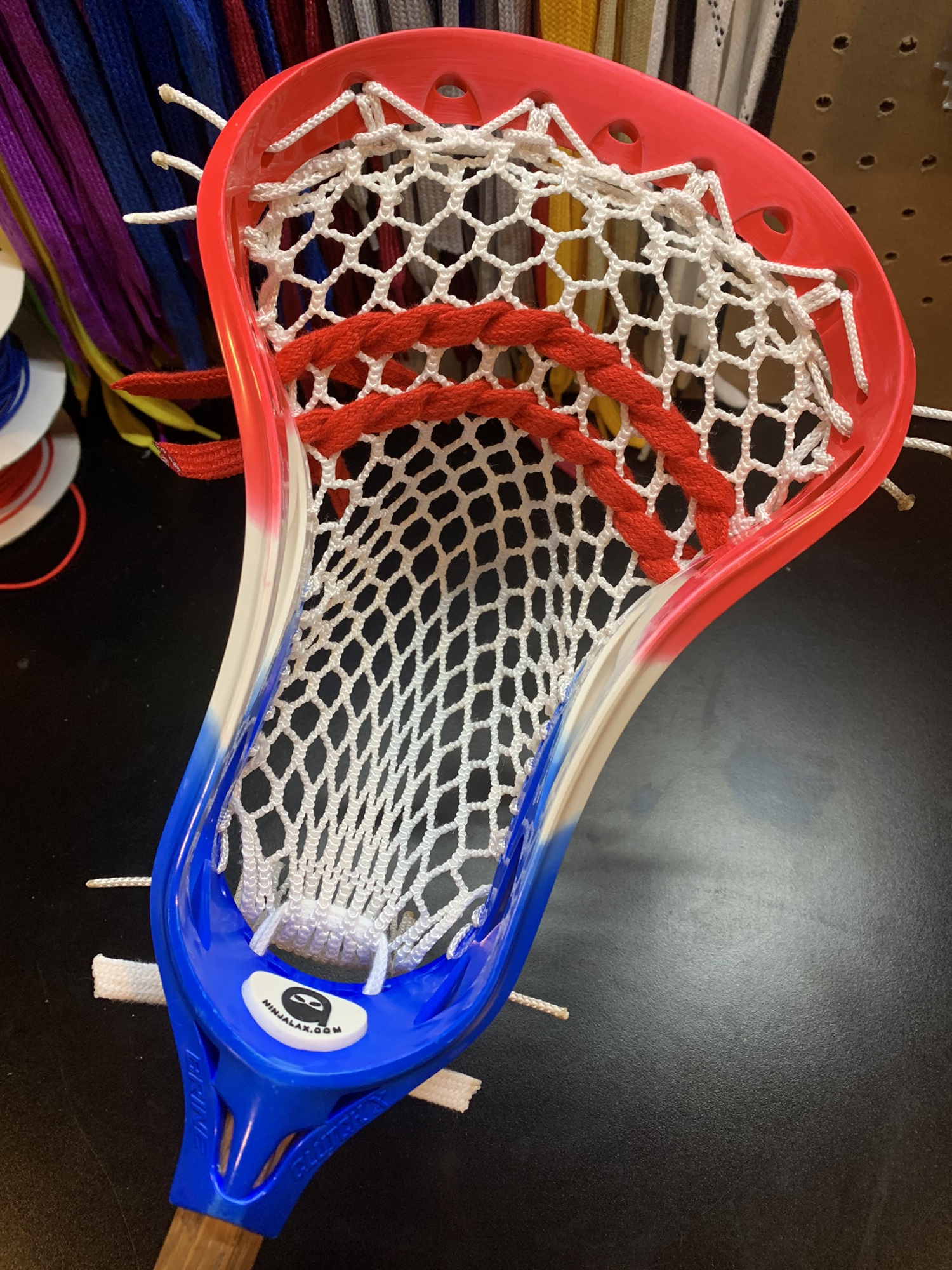 NEW CUSTOM STRUNG USATHEMED Brine Clutch X lacrosse head w/ semisoft mesh and mid pocket