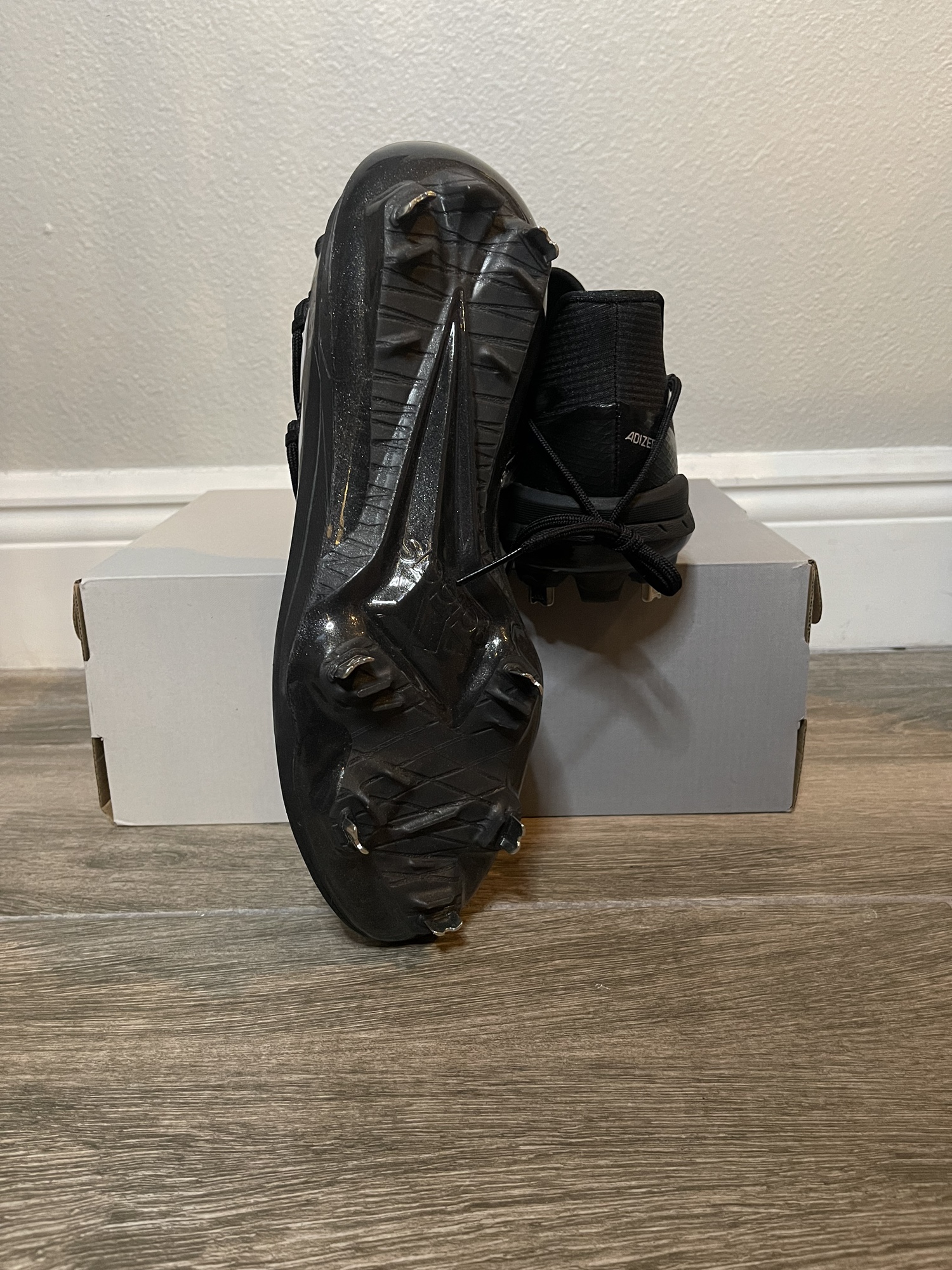 Adidas Adizero Afterburner 8 Black Metal Baseball Cleats Mens Size 13