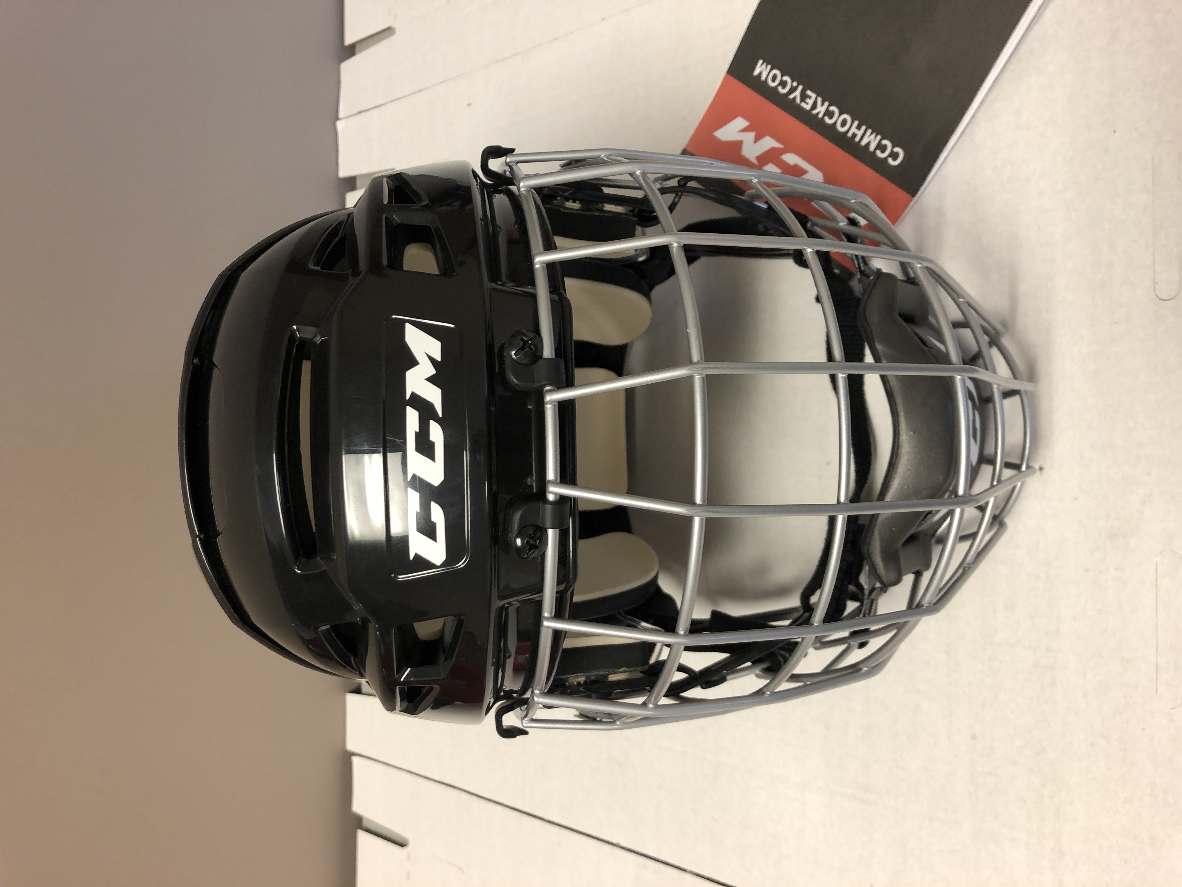 New Senior CCM V08 Hockey Helmet Cage Combo Black Large Lg L vo8 sr