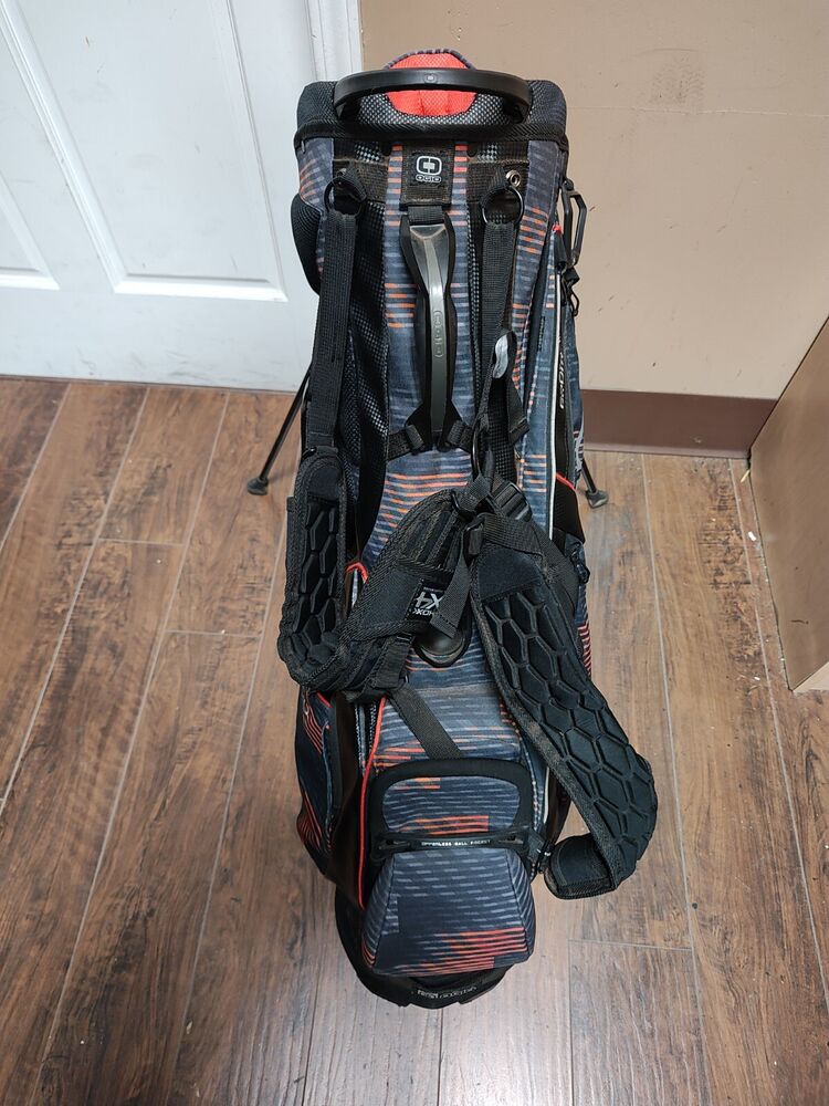 Ogio Grom 14 Divider Golf Stand Bag Black/White/Red w Raincover