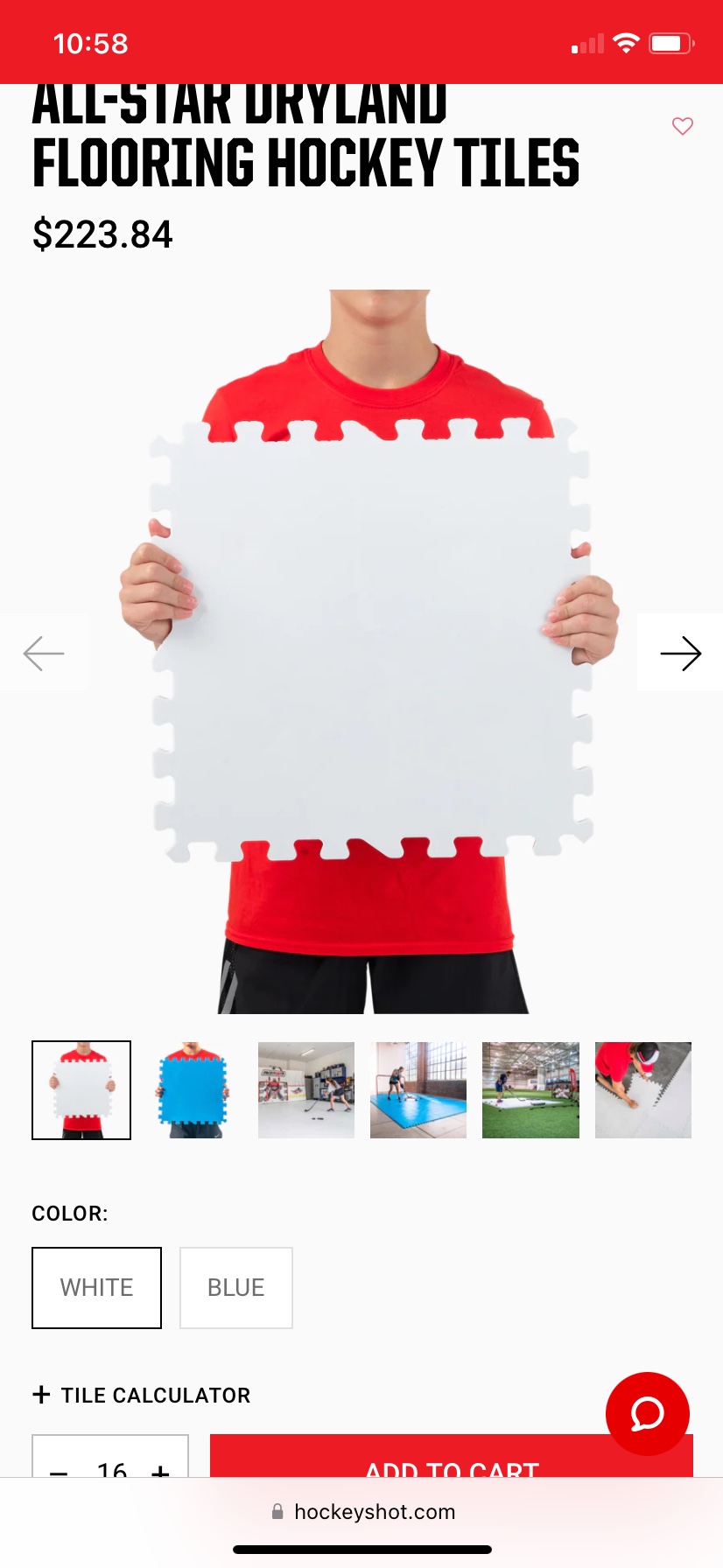 HockeyShot Dryland Flooring Shooting Tiles 18x18 Inch Panels 16 Tiles