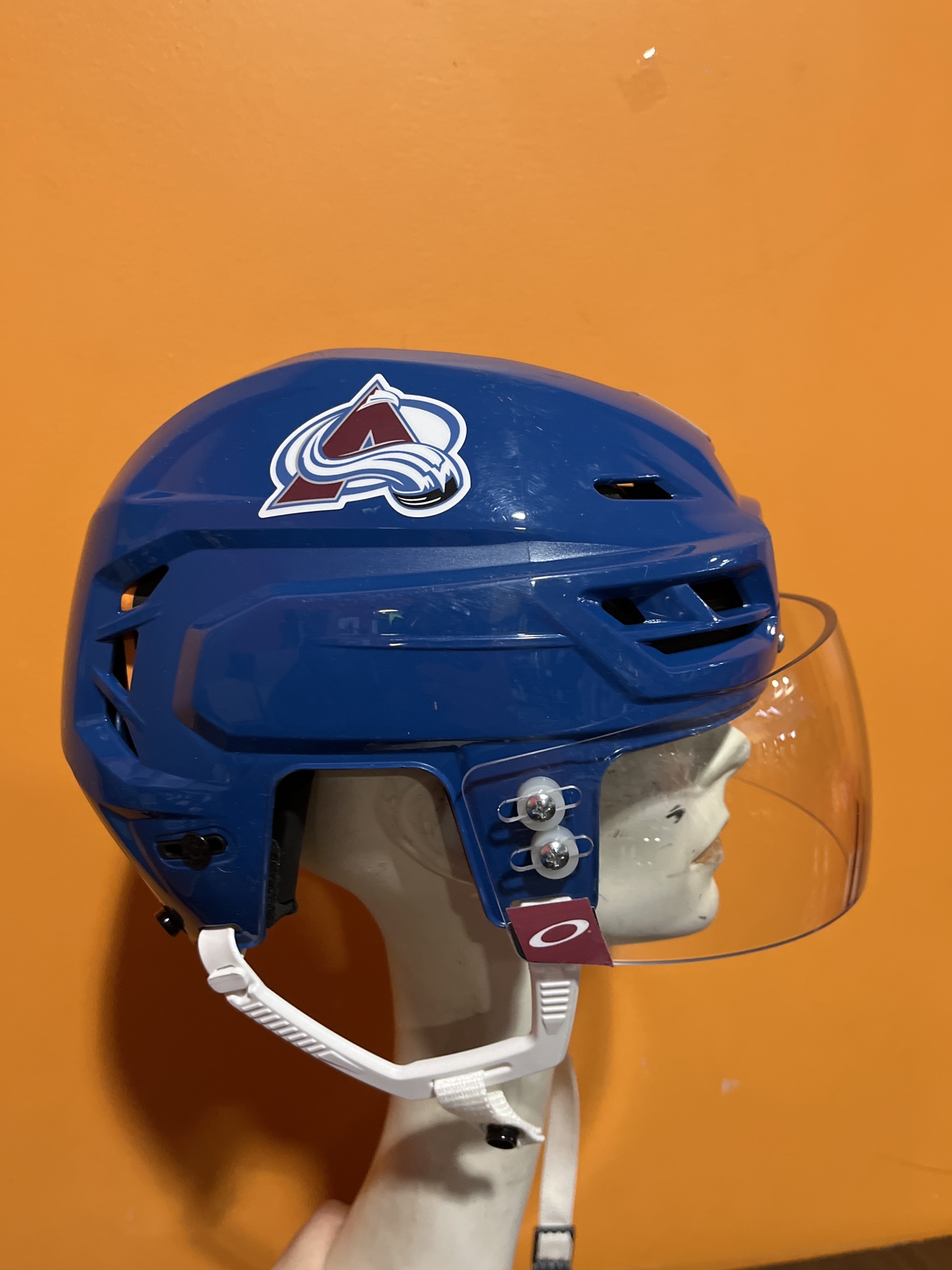 Used Blue CCM Tacks 710 Pro Stock Helmet Colorado Avalanche 73 Medium