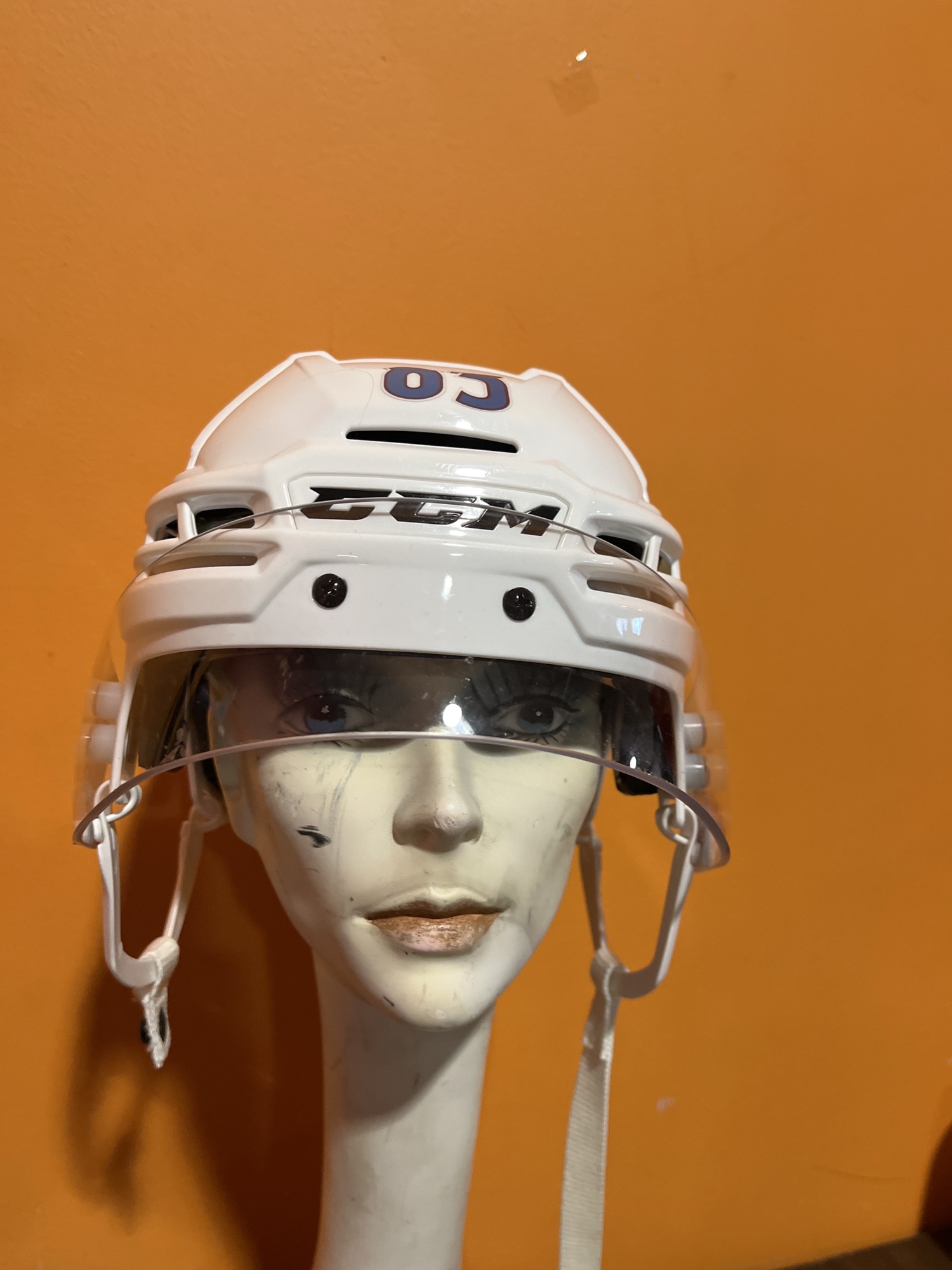 Used White CCM Tacks 910 Pro Stock Helmet Colorado Avalanche 83 Small SidelineSwap