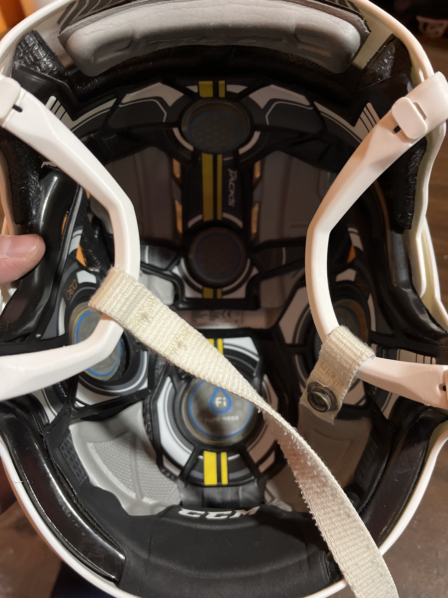 Used White CCM Tacks 910 Pro Stock Helmet Medium SidelineSwap