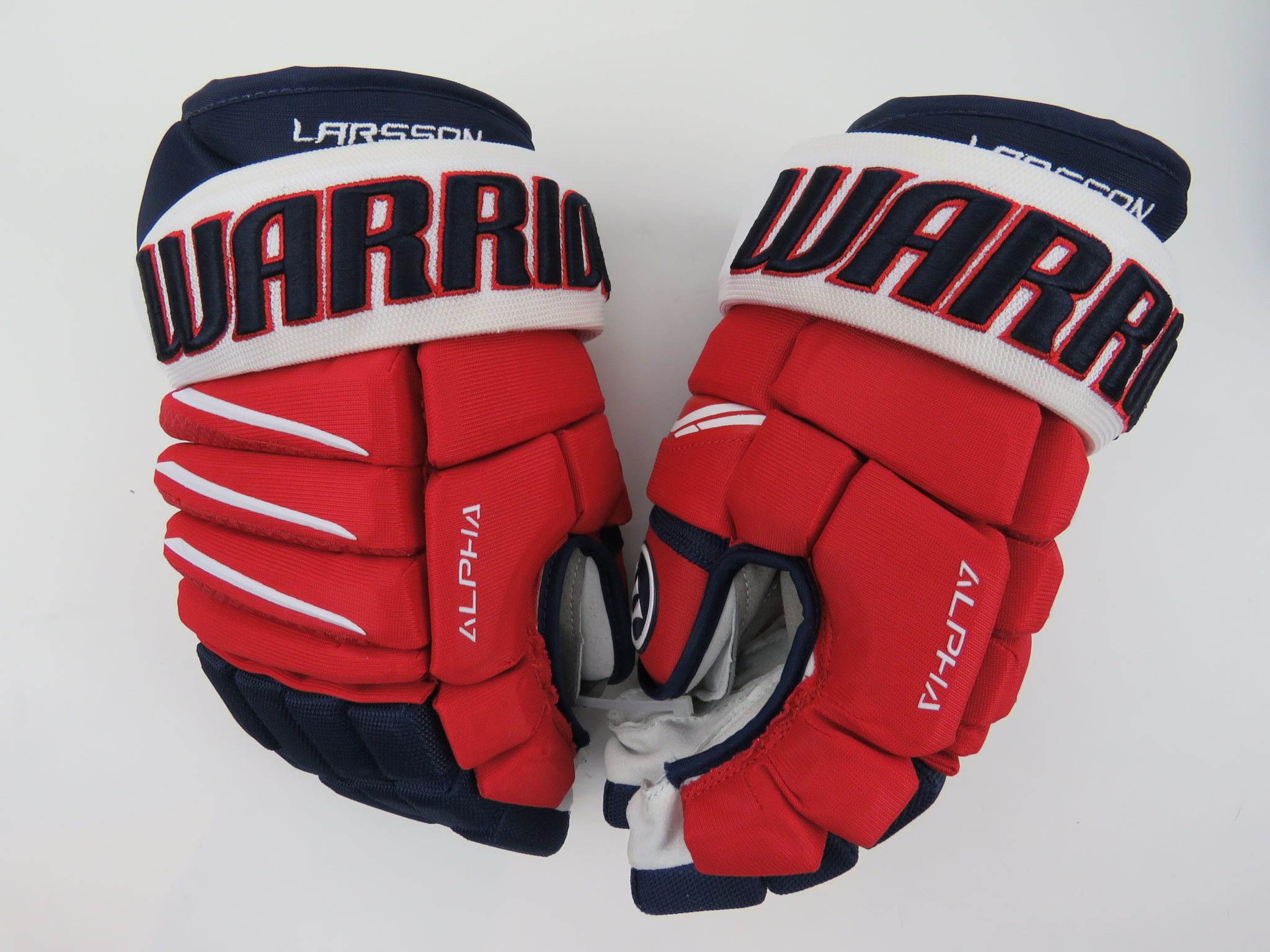 Warrior Alpha Washington Capitals NHL Pro Stock Hockey Gloves 14