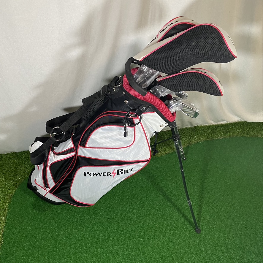 NEW Womens Powerbilt Complete Golf Club Set With Stand Bag Pink