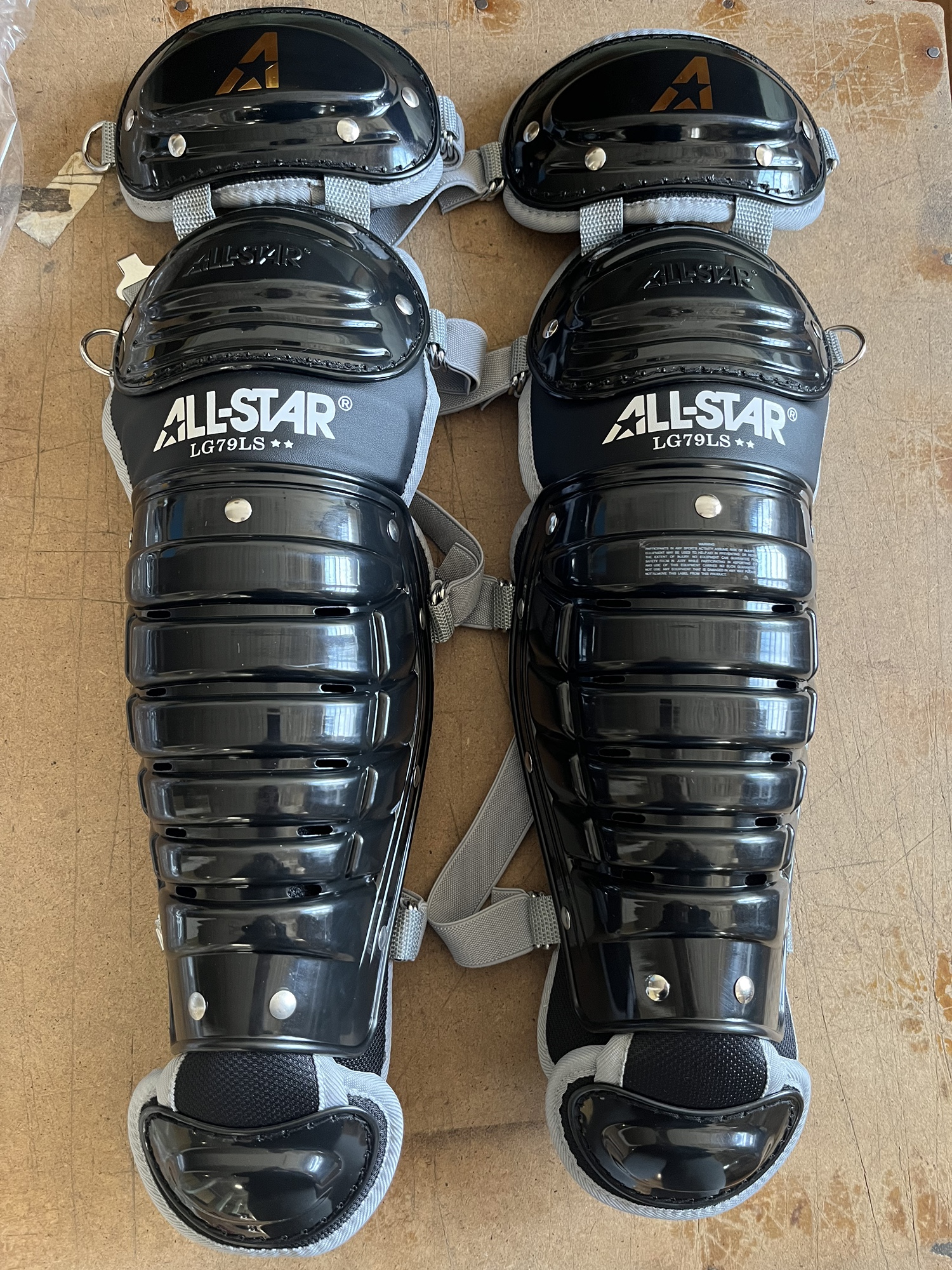 New All Star LG79LS Catcher's Leg Guard 12" Black SidelineSwap
