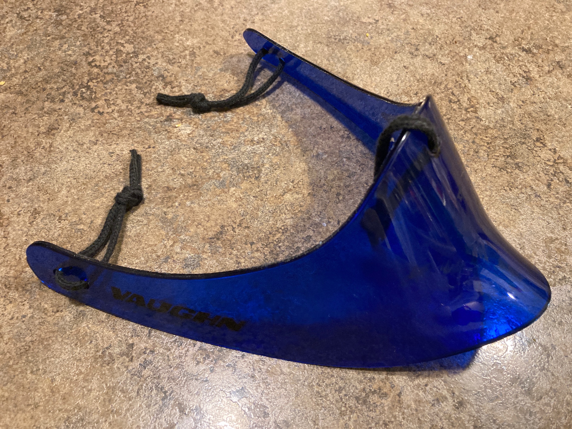 Blue Vaughn VTG 2000 Lexan hockey goalie neck shield throat guard